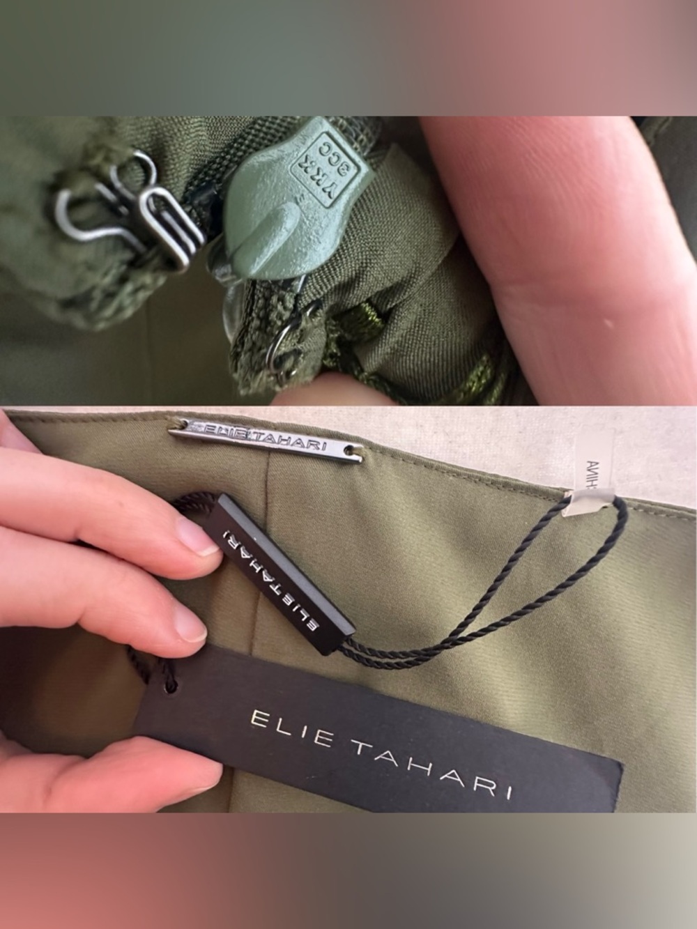 💜 NWT Elie Tahari Olive Dress - Tuscan Olive (US 8) - Picture 7 of 8